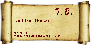 Tartler Bence névjegykártya
